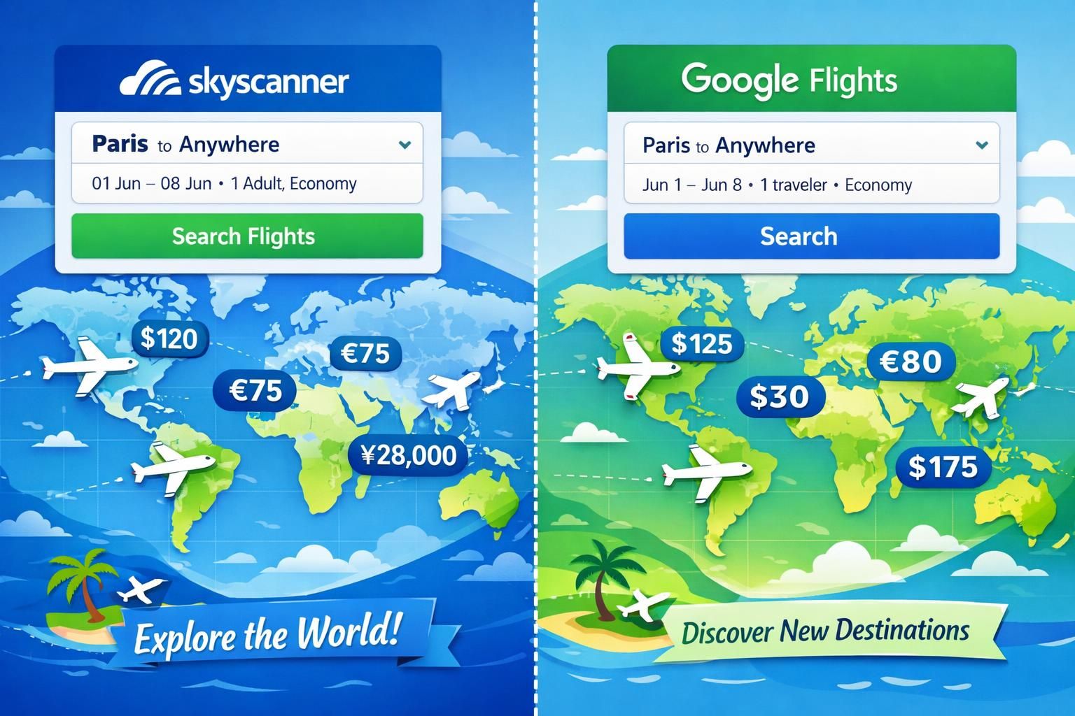 découvrez une comparaison détaillée entre skyscanner et google flights pour savoir quel service offre les résultats les plus fiables pour vos recherches de vols.