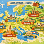 Carte des meilleures destinations pas chères en Europe avec budget estimé par ville